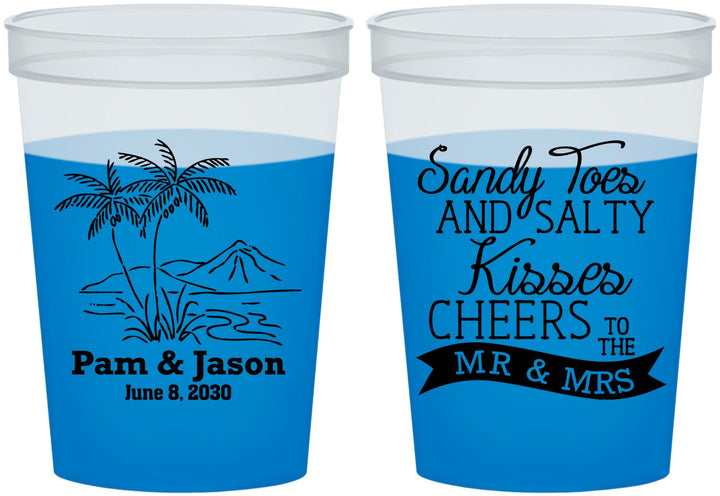 Custom Wedding 16 oz Color Changing Cups - Beach | 358