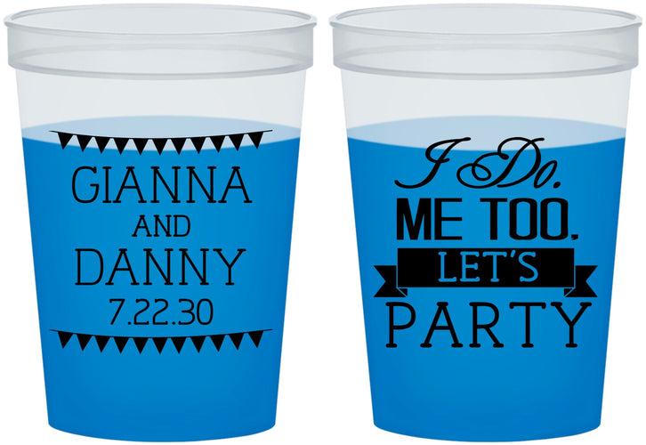 Custom Wedding 16 oz Color Changing Cups - I Do Me Too | 363