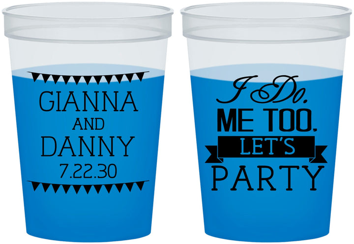 Custom Wedding 16 oz Color Changing Cups - I Do Me Too | 363