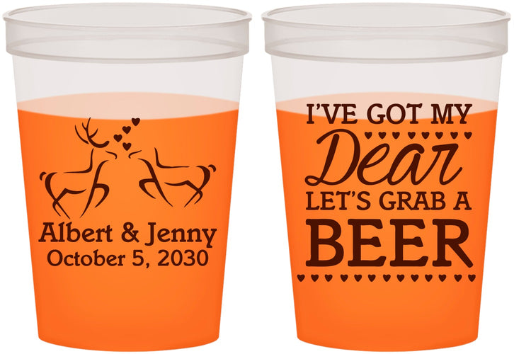 Custom Wedding 16 oz Color Changing Cups - Dear Beer | 372