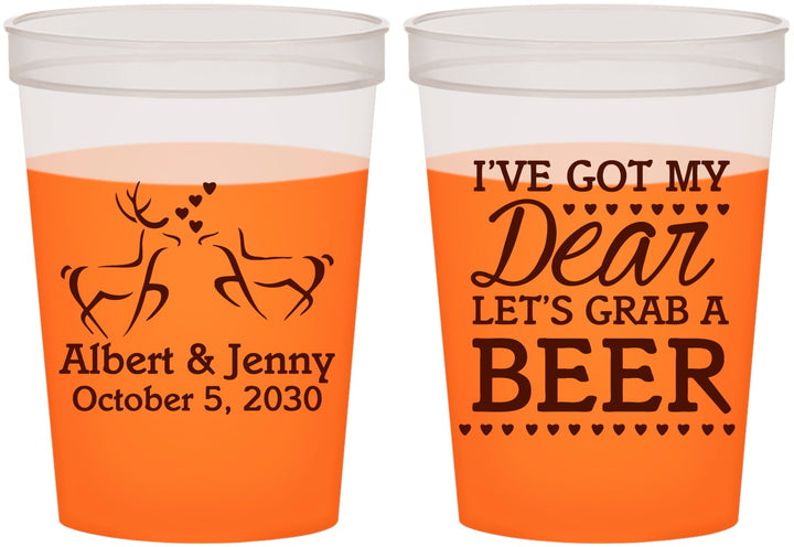 Custom Wedding 16 oz Color Changing Cups - Dear Beer | 372