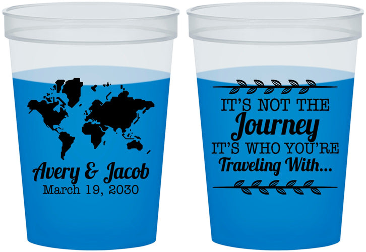 Custom Wedding 16 oz Color Changing Cups - Journey Traveling With | 374