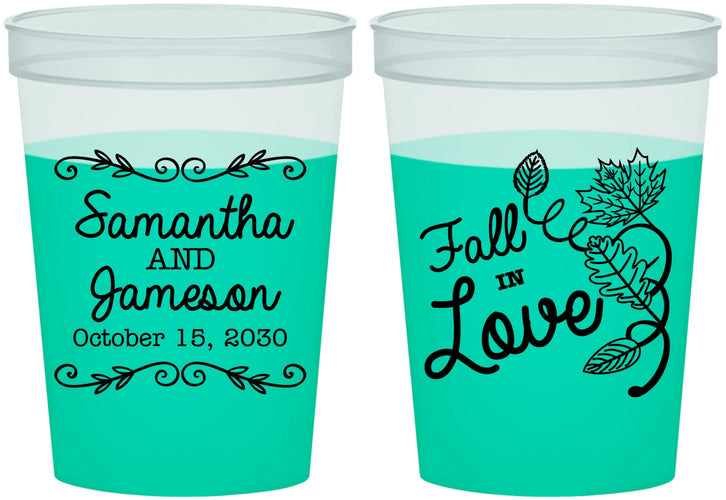 Custom Wedding 16 oz Color Changing Cups - Fall In Love | 377