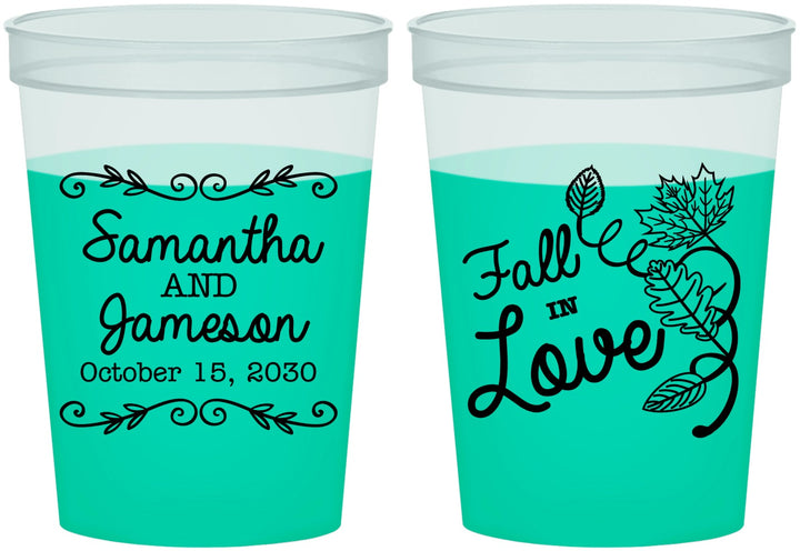 Custom Wedding 16 oz Color Changing Cups - Fall In Love | 377