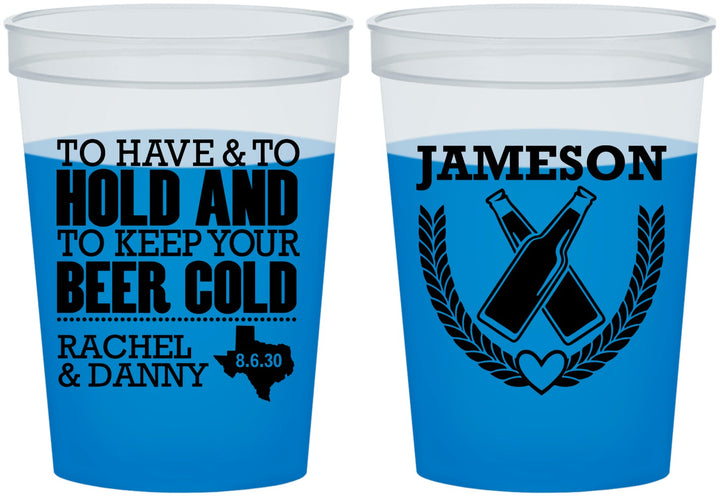 Custom Wedding 16 oz Color Changing Cups - To Have And To Hold | 379
