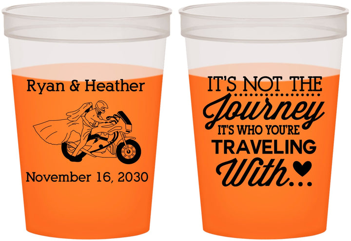 Custom Wedding 16 oz Color Changing Cups - Journey Traveling With | 385