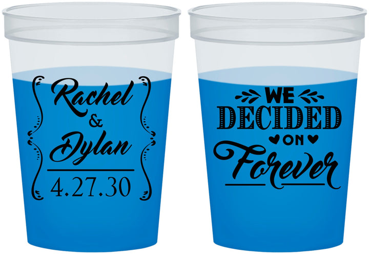 Custom Wedding 16 oz Color Changing Cups - We Decided On Forever | 386