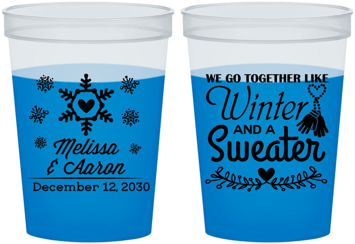 Custom Wedding 16 oz Color Changing Cups - Christmas Winter | 399