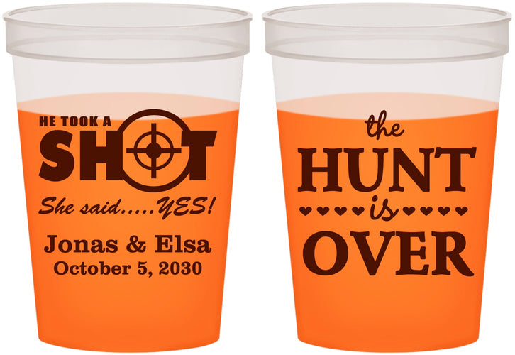 Custom Wedding 16 oz Color Changing Cups - The Hunt Is Over | 400