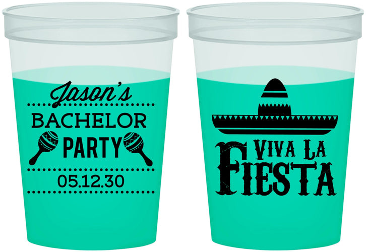 Custom Bachelor Party 16 oz Color Changing Cups - Viva La Fiesta Mexican | 40001