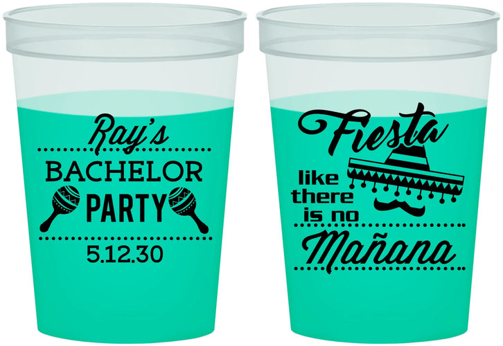 Custom Bachelor Party 16 oz Color Changing Cups - Fiesta No Manana | 40002