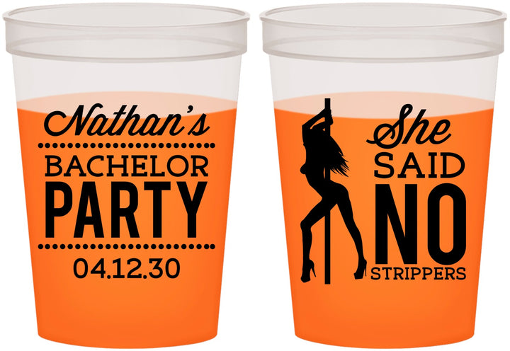 Custom Bachelor Party 16 oz Color Changing Cups - She Said No Strip Club | 40005
