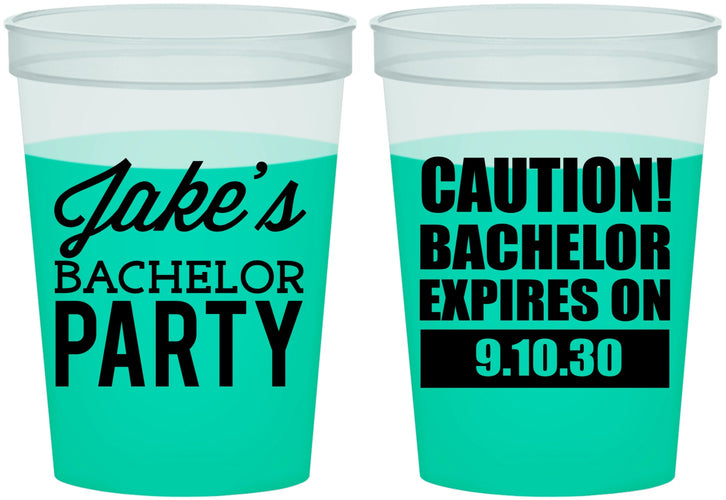 Custom Bachelor Party 16 oz Color Changing Cups - Caution Expires On | 40009