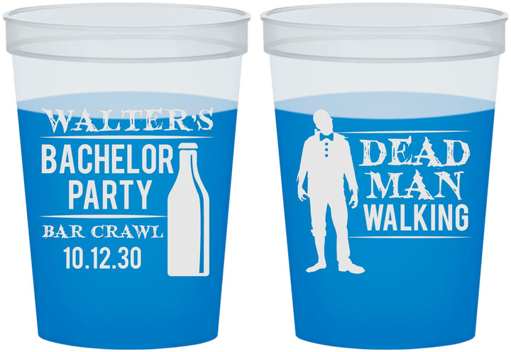 Custom Bachelor Party 16 oz Color Changing Cups - Dead Man Walking | 40011