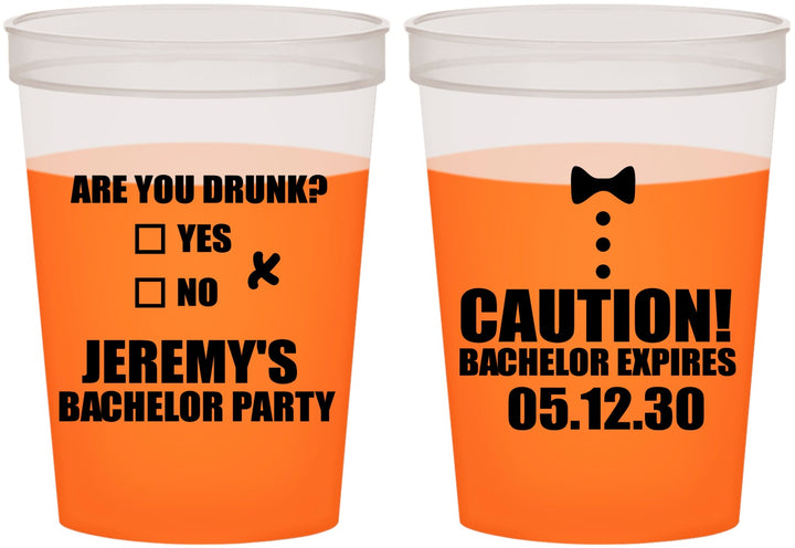 Custom Bachelor Party 16 oz Color Changing Cups - Caution Expires On | 40013