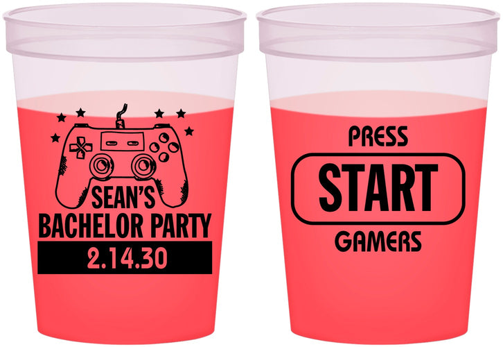 Custom Bachelor Party 16 oz Color Changing Cups - Video Games | 40018
