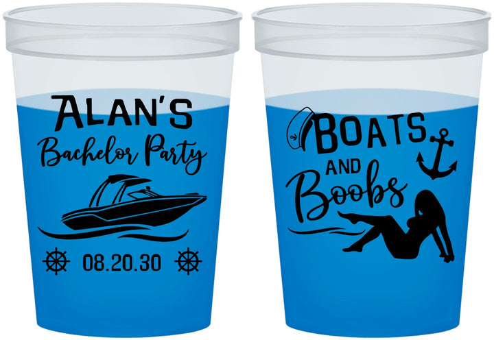 Custom Bachelor Party 16 oz Color Changing Cups - Nautical Boats | 40021