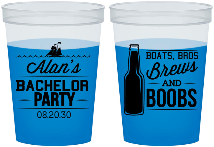 Custom Bachelor Party 16 oz Color Changing Cups - Brews And Boobs | 40022