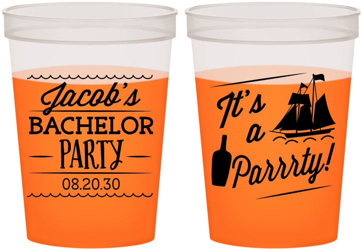 Custom Bachelor Party 16 oz Color Changing Cups - Boat | 40023