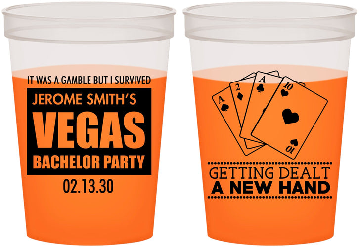 Custom Bachelor Party 16 oz Color Changing Cups - Las Vegas | 40026