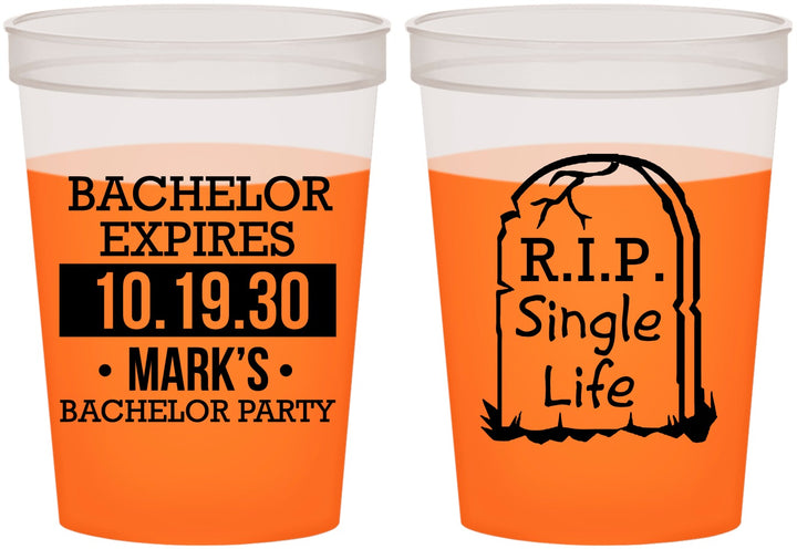 Custom Bachelor Party 16 oz Color Changing Cups - Rip Single Life | 40028