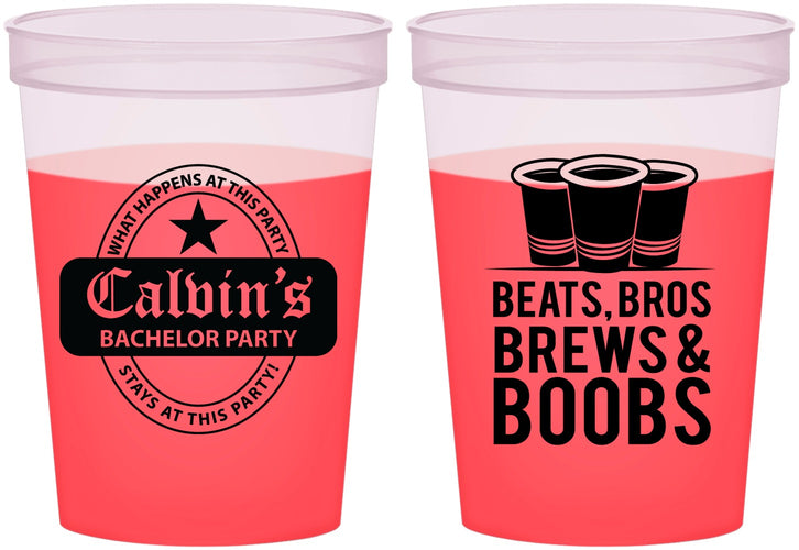 Custom Bachelor Party 16 oz Color Changing Cups - Brews And Boobs | 40031