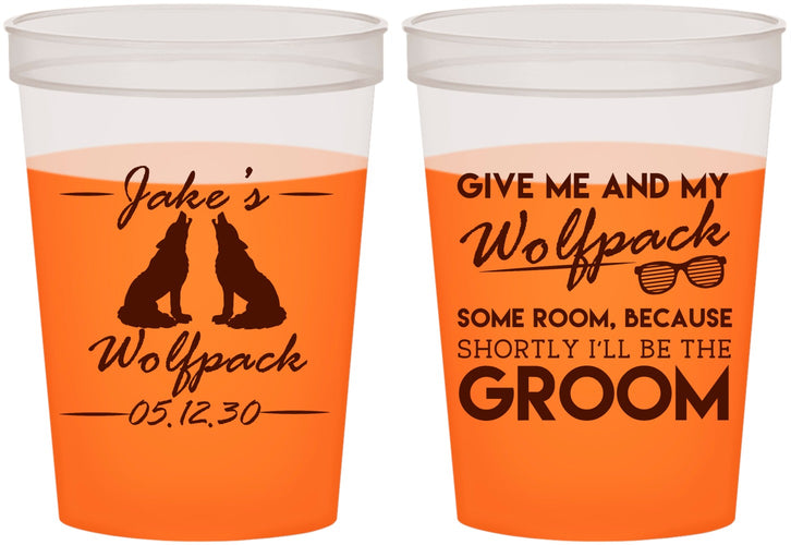 Custom Bachelor Party 16 oz Color Changing Cups - Wolfpack | 40036