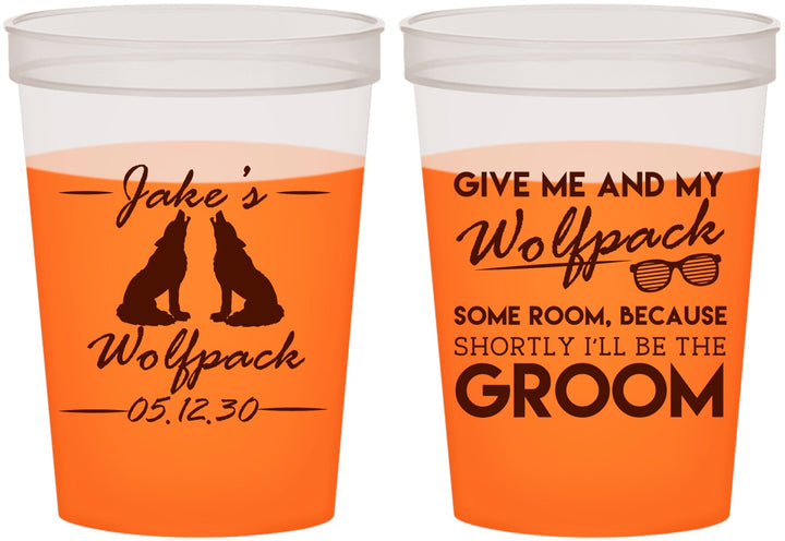 Custom Bachelor Party 16 oz Color Changing Cups - Wolfpack | 40036