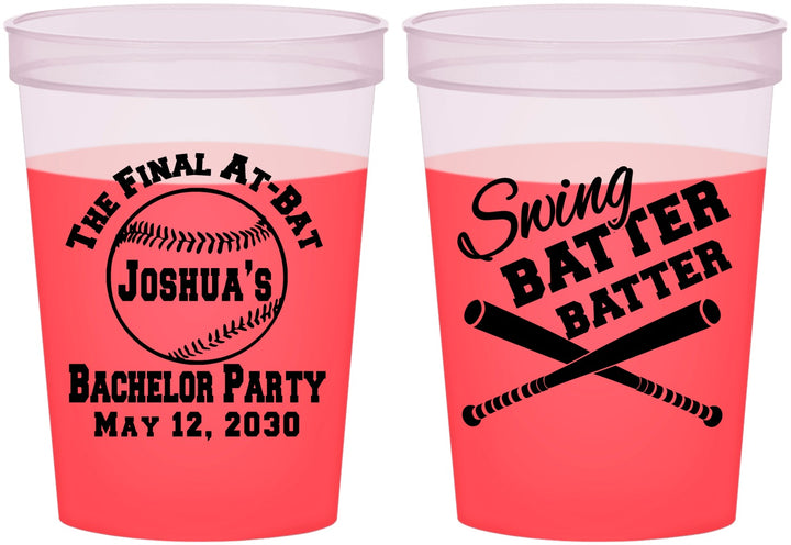 Custom Bachelor Party 16 oz Color Changing Cups - Baseball | 40038