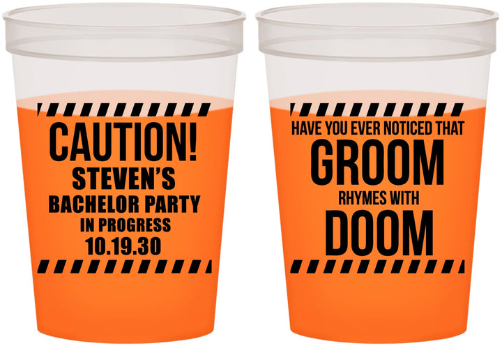 Custom Bachelor Party 16 oz Color Changing Cups - Groom Rhymes Doom | 40042