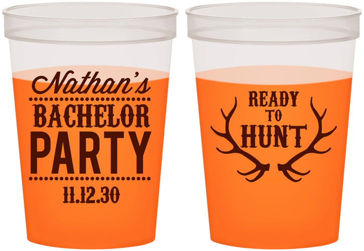 Custom Bachelor Party 16 oz Color Changing Cups - Ready To Hunt | 40044