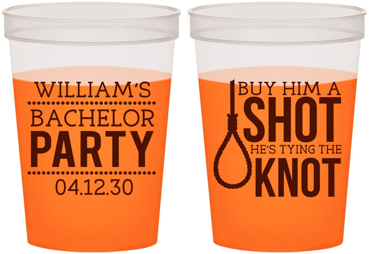 Custom Bachelor Party 16 oz Color Changing Cups - Buy Him A Shot | 40051