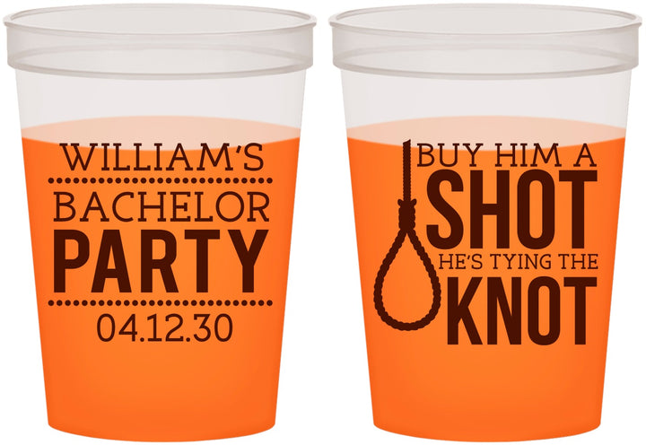 Custom Bachelor Party 16 oz Color Changing Cups - Buy Him A Shot | 40051
