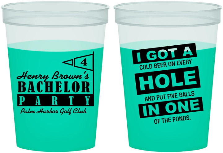 Custom Bachelor Party 16 oz Color Changing Cups - Golf | 40055