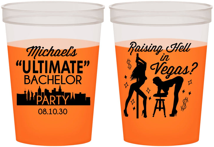 Custom Bachelor Party 16 oz Color Changing Cups - Last Vegas | 40062