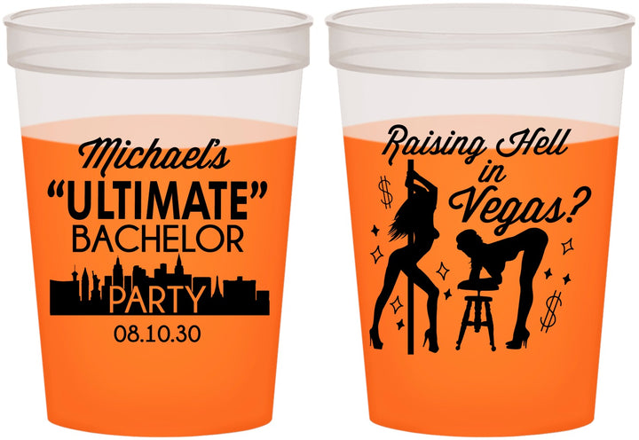 Custom Bachelor Party 16 oz Color Changing Cups - Last Vegas | 40062