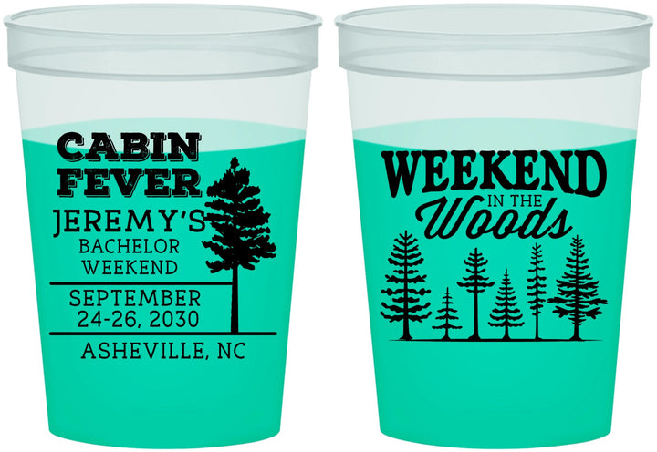 Custom Bachelor Party 16 oz Color Changing Cups - Camping | 40065