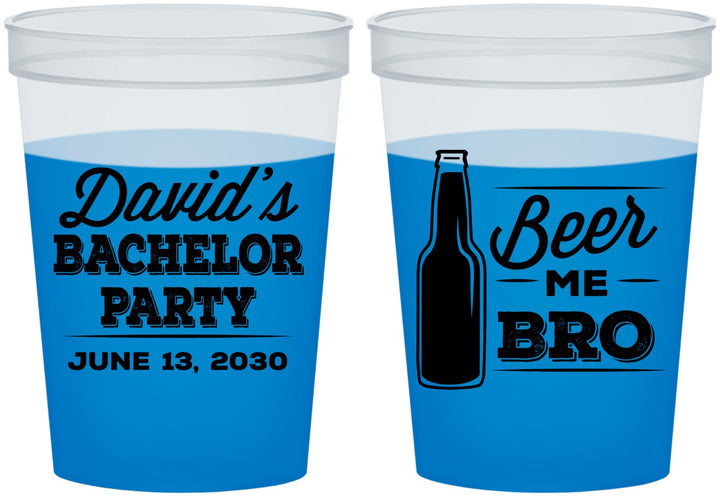 Custom Bachelor Party 16 oz Color Changing Cups - Beer Me Bro | 40071