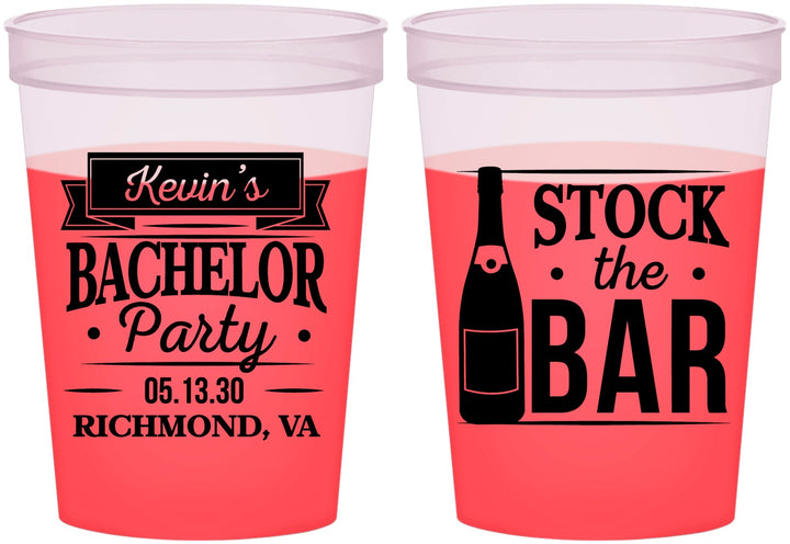 Custom Bachelor Party 16 oz Color Changing Cups - Stock The Bar | 40073