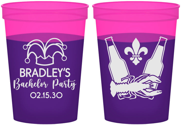 Custom Bachelor Party 16 oz Color Changing Cups - New Orleans | 40077