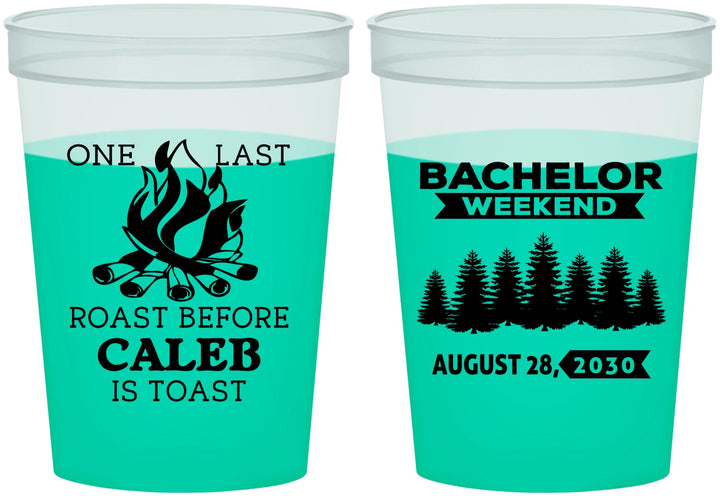 Custom Bachelor Party 16 oz Color Changing Cups - Camping | 40079