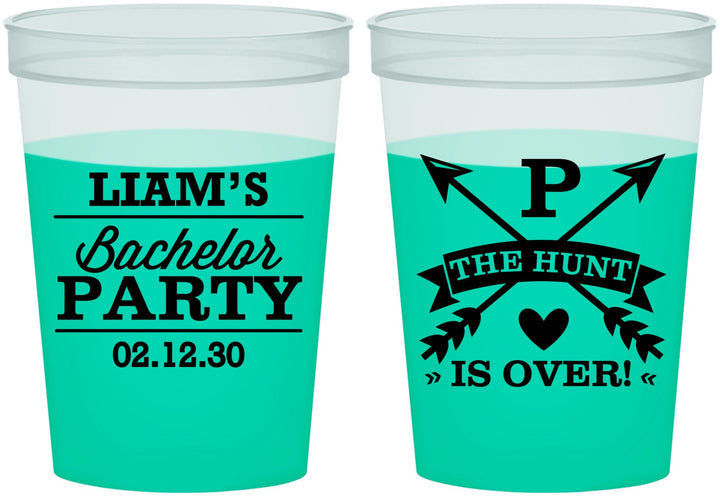 Custom Bachelor Party 16 oz Color Changing Cups - Hunt Is Over | 40082