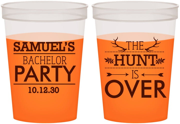 Custom Bachelor Party 16 oz Color Changing Cups - Hunt Is Over | 40084
