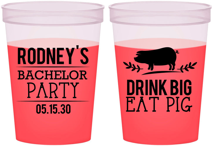 Custom Bachelor Party 16 oz Color Changing Cups - Bbq | 40088