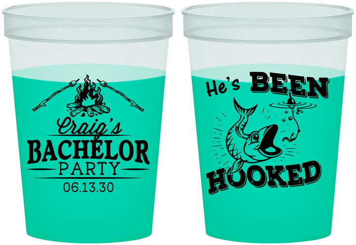 Custom Bachelor Party 16 oz Color Changing Cups - Fishing Hooked | 40096