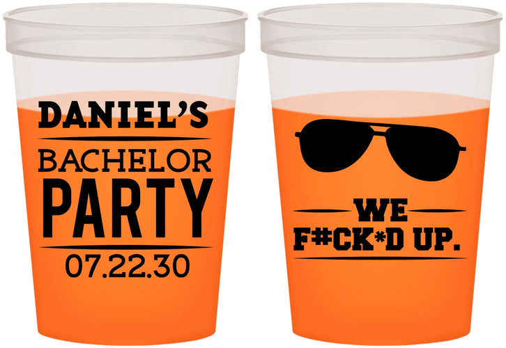 Custom Bachelor Party 16 oz Color Changing Cups - We Fucked Up | 40099