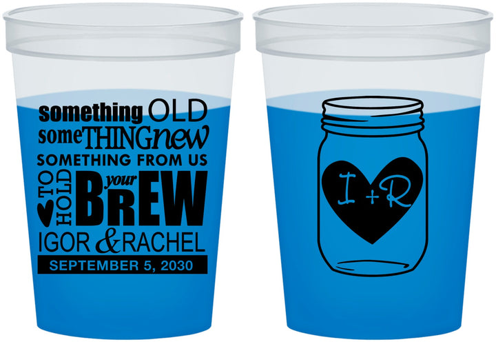 Custom Wedding 16 oz Color Changing Cups - Something Old Something New | 401