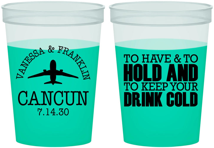 Custom Wedding 16 oz Color Changing Cups - To Have And To Hold | 408