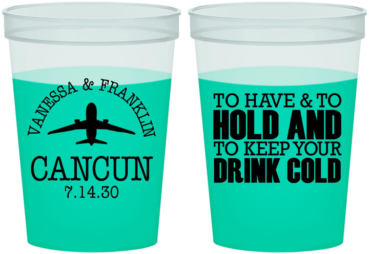Custom Wedding 16 oz Color Changing Cups - To Have And To Hold | 408