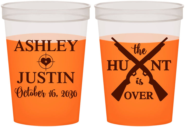 Custom Wedding 16 oz Color Changing Cups - The Hunt Is Over | 412